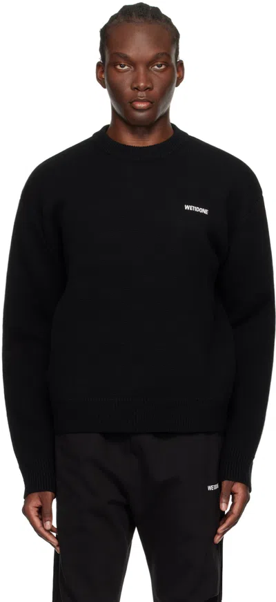 We11 Done Black Embroidered Sweater