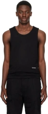 We11 Done Black Embroidered Tank Top In Black
