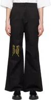 We11 Done Black Embroidered Trousers In Black