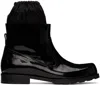 We11 Done Black Enamel Boots In Black
