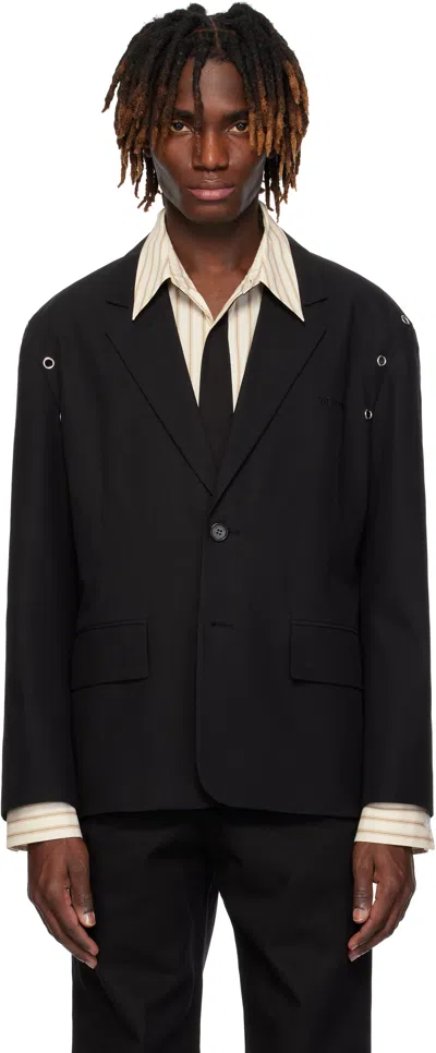 We11 Done Black Eyelet Blazer