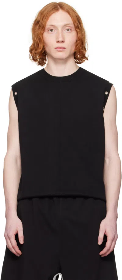 We11 Done Black Eyelet Knit Vest
