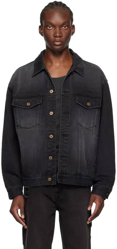 We11 Done Black Faded Denim Jacket