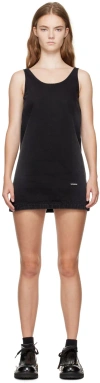 We11 Done Black Faded Denim Minidress In Black