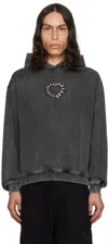 We11 Done Graphic-print Cotton Hoodie In Black