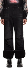 We11 Done Black Faded Jeans In Black
