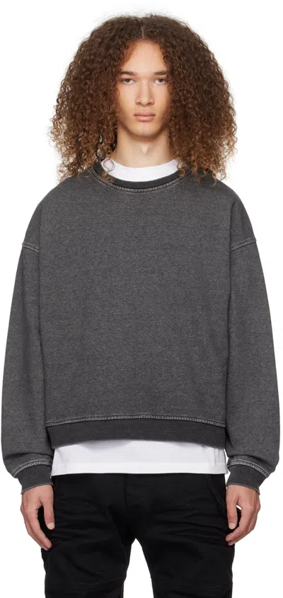 We11 Done Black Faded Sweatshirt