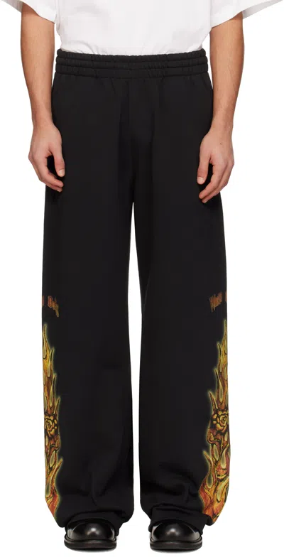 We11 Done Black Fire Sweatpants