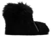 We11 Done Black Fur Moccasin Boots In Black