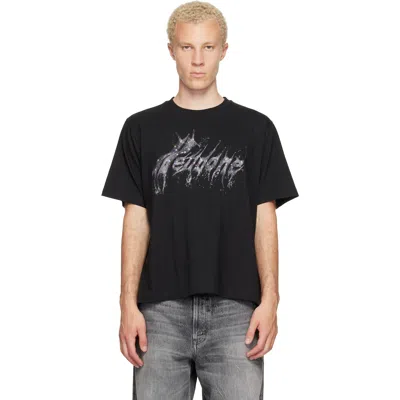 We11 Done Black Glitter Logo T-shirt