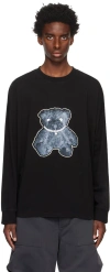 We11 Done Black Glow-in-the-dark Long Sleeve T-shirt In Black