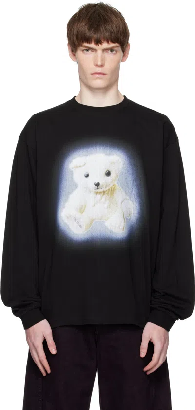 We11 Done Black Glow Teddy Long-sleeved T-shirt