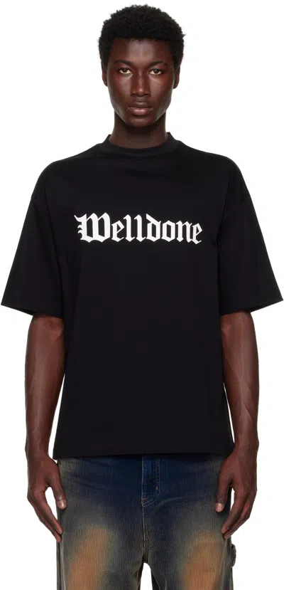 We11 Done Logo-print Cotton T-shirt In Black