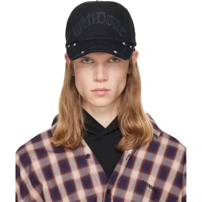 We11 Done Black Gothic Logo Vintage Baseball Cap
