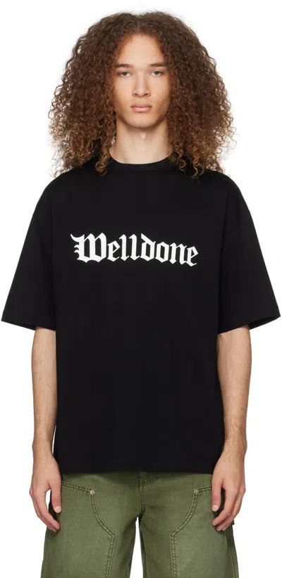 We11 Done Black Gothic T-shirt