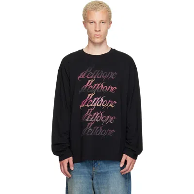We11 Done Black Gradient Logo Long-sleeved T-shirt