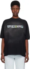 We11 Done Black Graphic T-shirt In Black