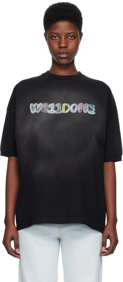 We11 Done Black Graphic T-shirt
