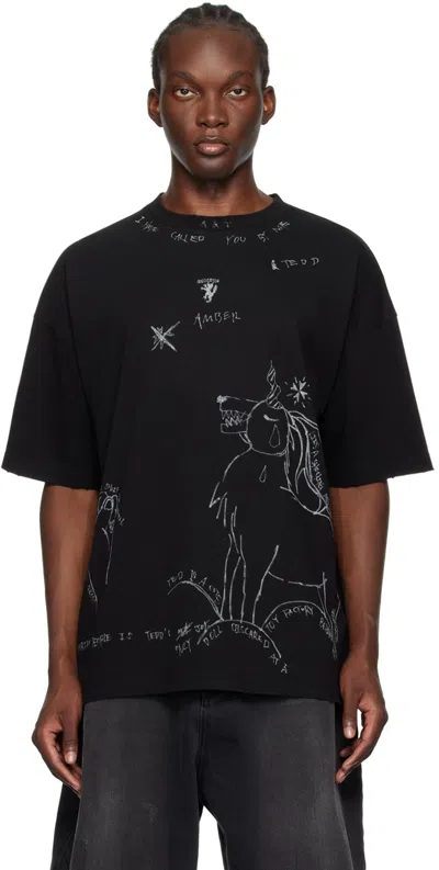 We11 Done Black Graphic T-shirt
