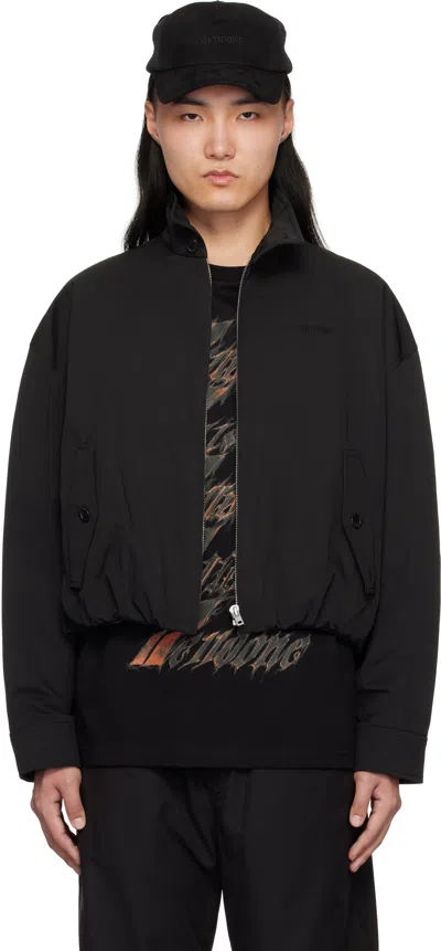 WE11 DONE BLACK HARRINGTON JACKET