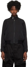 We11 Done Black Harrington Jacket In Black
