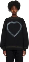 We11 Done Black Heart Choker Sweatshirt In Black