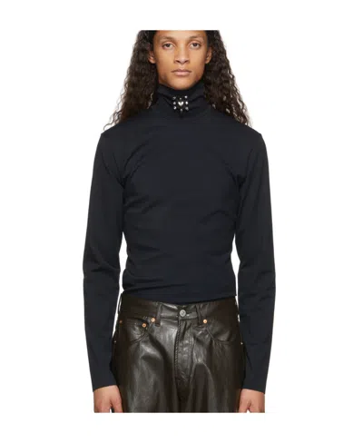 We11 Done Black High-necked Pullover