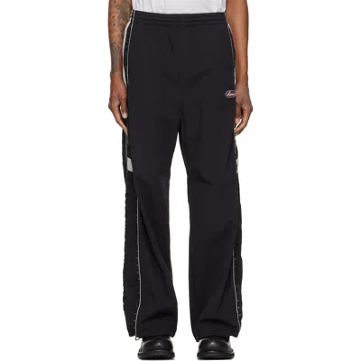 We11 Done Black Hook & Eye Track Pants