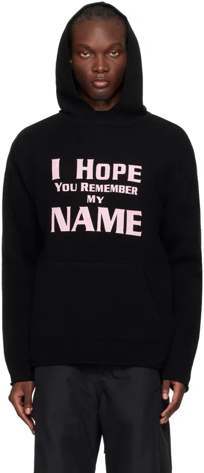 We11 Done Black 'i Hope You Remember My Name' Hoodie