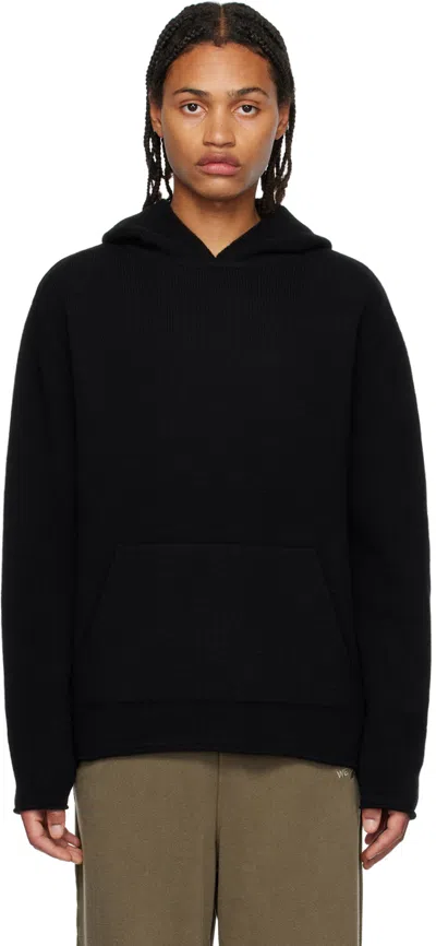 We11 Done Black Jacquard Hoodie