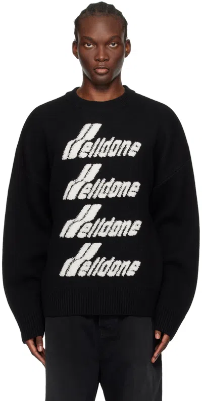 We11 Done Black Jacquard Sweater