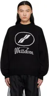 We11 Done Black Jqd Sweater In Black