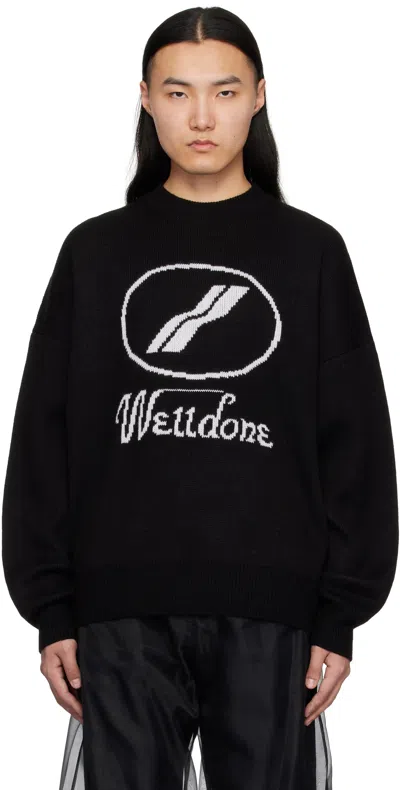 We11 Done Black Jqd Sweater