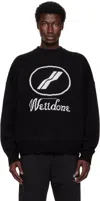 We11 Done Black Jqd Sweater In Black