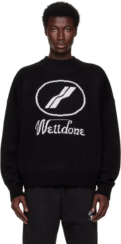 We11 Done Black Jqd Sweater