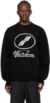We11 Done Black Jqd Sweater In Black