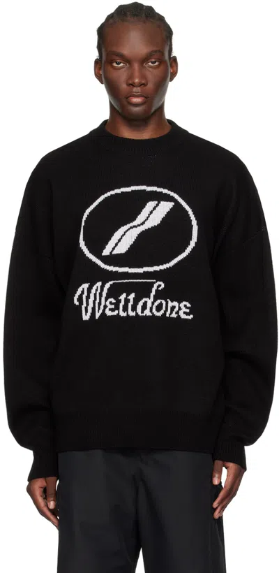 We11 Done Black Jqd Sweater