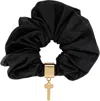 We11 Done Black Key Charm Leather Scrunchie In Black