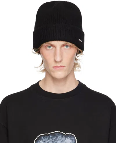 We11 Done Black Knit Beanie