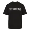 We11 Done Black Lace Pattern Logo Tee In Black