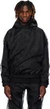 We11 Done Black Layered Hoodie In Black