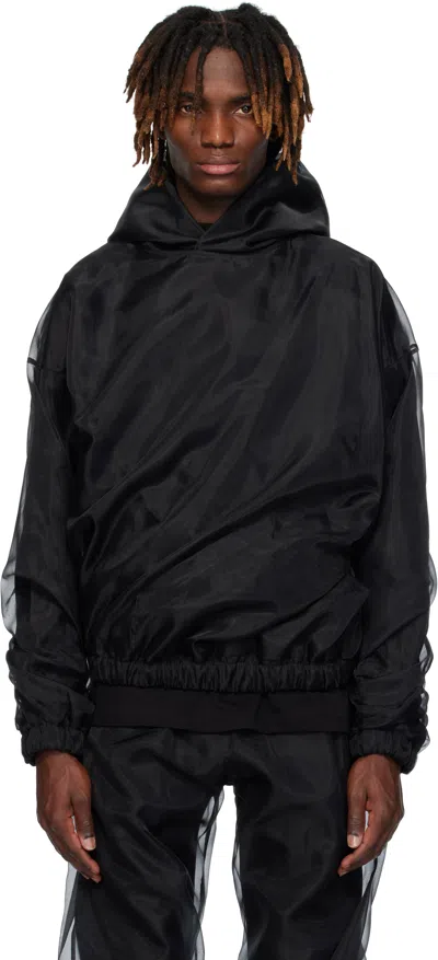 We11 Done Black Layered Hoodie
