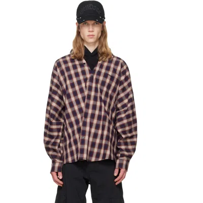 We11 Done Black Layered Hoodie In Brown