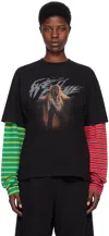We11 Done Layered Graphic-print Cotton T-shirt In Mix