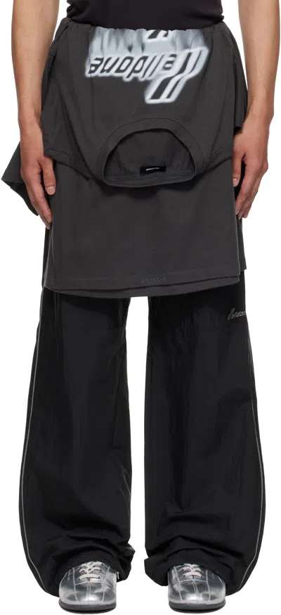 We11 Done Black Layered Track Pants