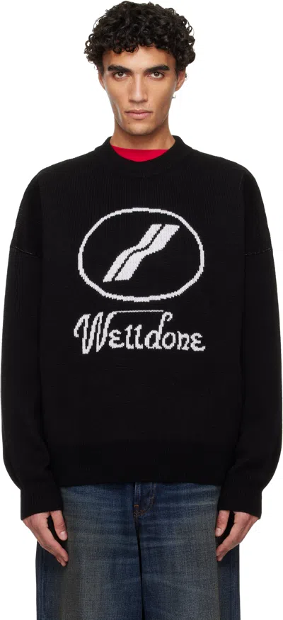 We11 Done Black Logo Jqd Sweater