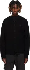 We11 Done Black Logo Knit Cardigan In Black