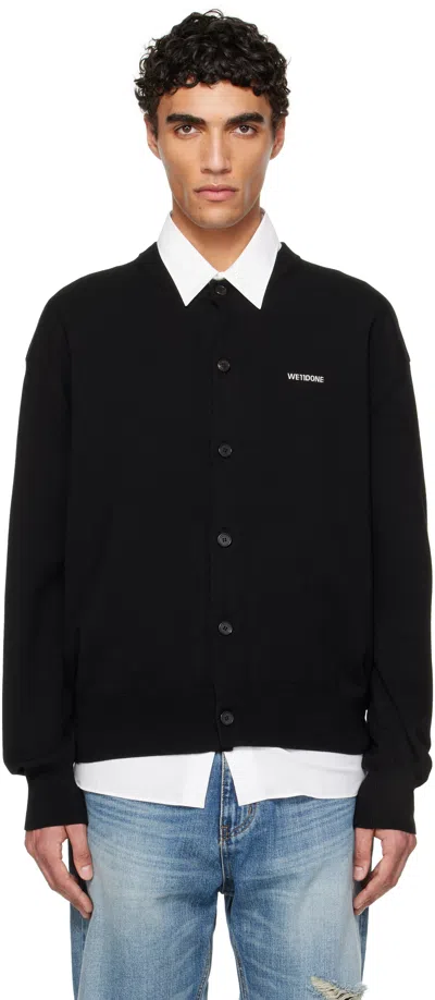 We11 Done Black Logo Knit Cardigan