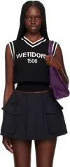 We11 Done Logo Knit Vest In Black