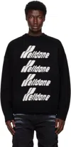 We11 Done Black Logo Pile Knit Sweater In Black